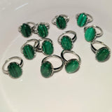 Natural Stone Malachite Ring for Women
