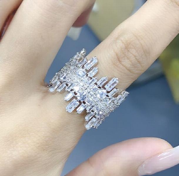 Zirconia Stones Link Chain Bold Rings Jewelry