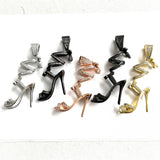 Zirconia Pave Woman High Heel Charm Pendant for Jewelry