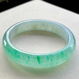 Zheru Jewelry Natural Burmese Jadeite Light Green 54mm-64mm Bracelet