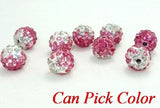 10mm Colorful Crystal Beads Disco Ball Bracelet Necklace DIY Spacer
