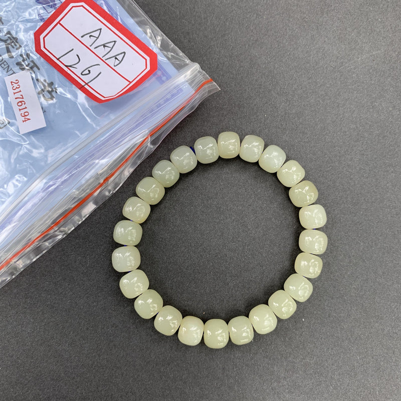 8*7MM Natural Stone Hetian Jade Bracelet Woman Man Gemstone Jewelry Bracelets