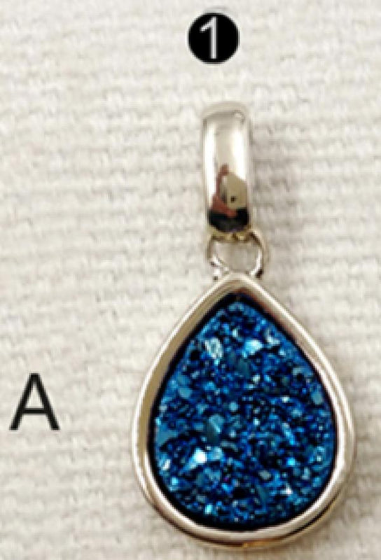 Water Drop Shape Necklace Pendant Natural Druzy Female Charm