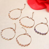 Pink Gray Freshwater Pearl Bracelet Silver Tube Fine Jewelry