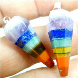 7 Chakra Layered Pendant for DIY Jewelry Making 4PCS