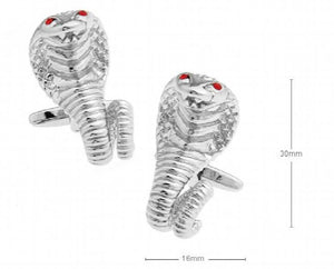 Crystal Snake Silver Cufflinks - Hot Seller