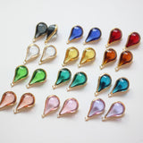 30pcs Glass Beads Water Drop Shape Copper Charms DIY Jewelry Earring/Necklace