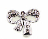 20-50PCS 10MM Rhinestone Bow Tie Slide Charm for DIY Leather Wristband Keychains
