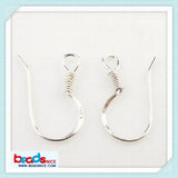 925 Sterling Silver Coil Ear Wire Earrings for DIY Jewelry Making