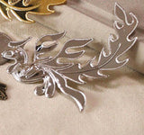 Metal Stamping Phenix 78*51mm Gold Silver Bronze Steel DIY Crafts Findings