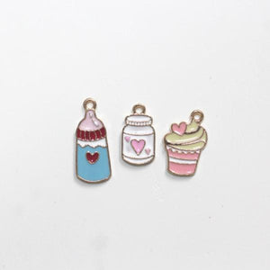 Ice Cream Cake Cup Milk Bottle Alloy Jewelry Tag Earrings