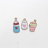 Ice Cream Cake Cup Milk Bottle Alloy Jewelry Tag Earrings