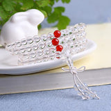 6mm 108 Beads Red Crystal Bracelets Multilayer Jewelry