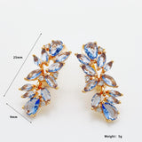 Water Drop Light Purple Stone Women 585 Rose Wedding Earrings