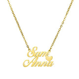 3-Layer Stainless Steel Name Necklace Heart Pendant Customized Gift