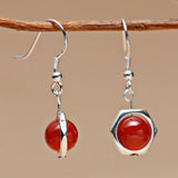 925 Silver Gemstone Earrings Retro Style