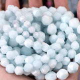 Faceted Tourmaline Coral Agates Beads Natural Stone Bead 15''
