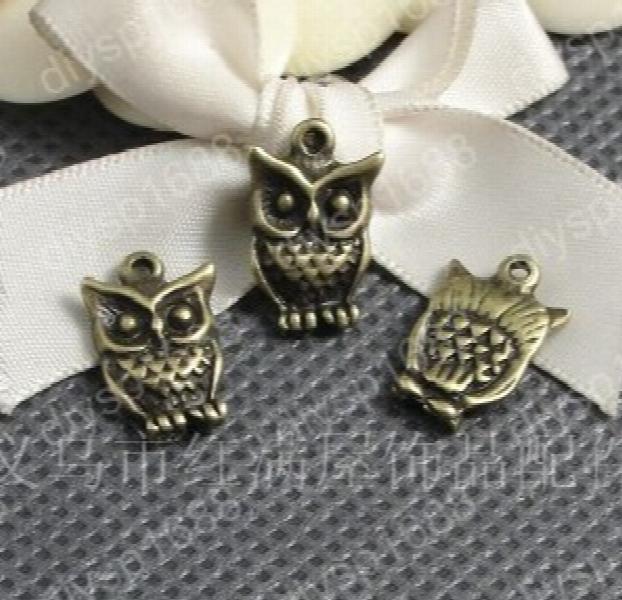 Antique Bronze Owl Charm Pendant Beads 16*11MM 100PCS