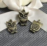 Antique Bronze Owl Charm Pendant Beads 16*11MM 100PCS
