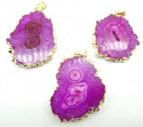 Gem Stone Quartz Crystal Agates Pendant for DIY Jewelry Making