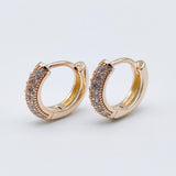 Small 585 Rose Micro Wax Inlay Zircon Earrings for Girls