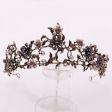 Baroque Vintage Purple Crystal Crown Wedding Bridal Tiaras Hairband