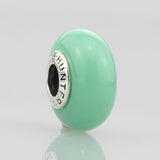 925 Sterling Silver Large Hole 3D Glass Charm Beads Fit Bracelet