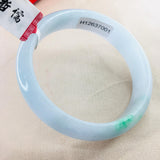 Natural Jadeite Bracelet Light Green Bicolor 52-61mm Female Jade Gift
