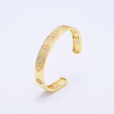 Women's Devil's Eye Hand of Fatima Bracelet with Zircon Hollow Heart