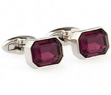 Purple Crystal Cufflinks Brass Material