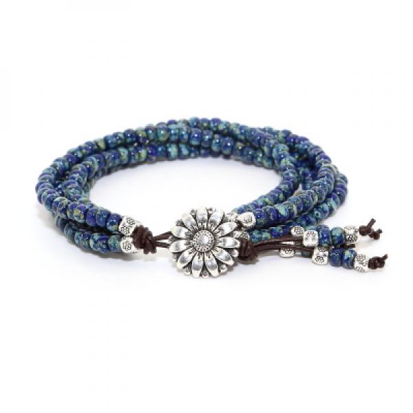 Boho Beaded Leather Wrap Bracelet Seed Bead Bohemian Wrap Bracelet