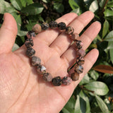 Natural Rhodonite Diamond Shape Bracelet Crystal Quartz Healing Stone Gift