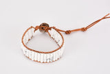 Howlite Leather Wrap Bracelet Bohemian Stone Strand