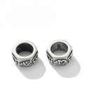 925 Silver Plated Tibetan Six Words Beads Buddhist OM Mani Loose Beads