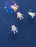 925 Sterling Silver Astronaut & Rocket Stud Earrings for Child GTLE2702