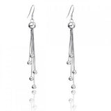 925 Silver Long Earrings Lovely Girls Christmas Gift Pendientes Plata 925