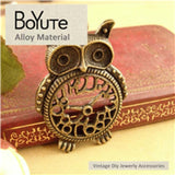 BoYuTe 48*32MM 2 Colors Metal Owl Charms Diy Clock Owl Pendant Charms