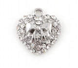 20PCS 19x17mm Bowknot Heart Pendant for Floating Locket
