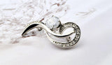 925 Sterling Silver Zircon Inlaid Ladies Brooch Jewelry
