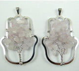 Tiger Eye Quartz Crystal Wisdom Tree Pendant Necklace