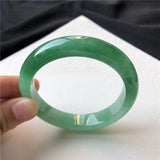 Zheru Jewelry Natural Burmese Jade Two-Tone Bracelet 54-64mm