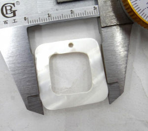 Quartz Crystal Abalone Shell Square Pendant for DIY Jewelry Making