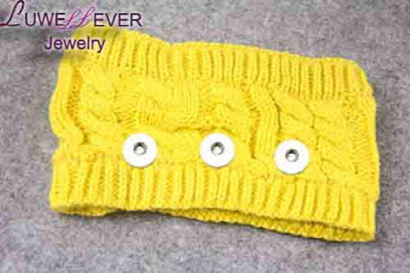 Winter Flower Caps 001 Fit 18mm Snap Button Knitted Hat Charms Jewelry