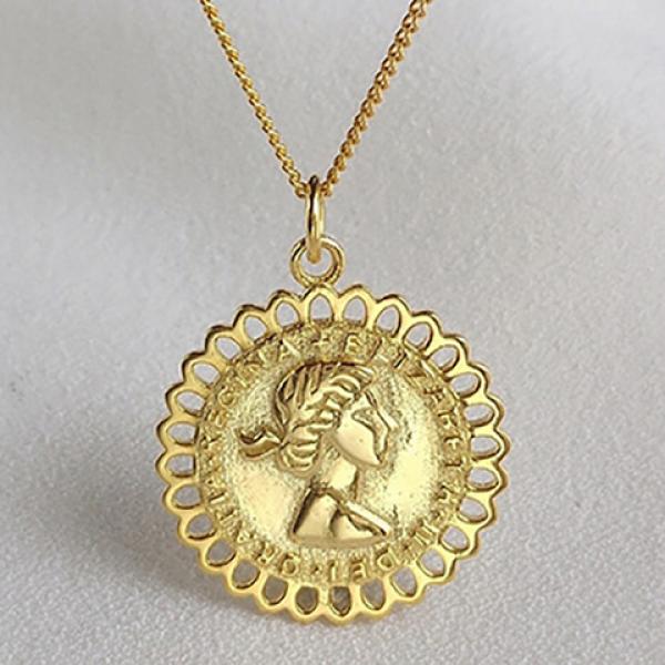 Silver 925 Portrait Pendant Necklace for Women