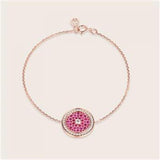 Peace Clasp Bracelet with Rose Inlay & Ancient Chinese Design