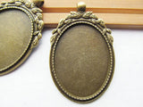 20pcs Rose Flower Base Setting Tray Bezel Pendant Charm
