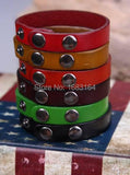 7pc Plain Leather Wristband Bracelet Cuff Unisex Mens