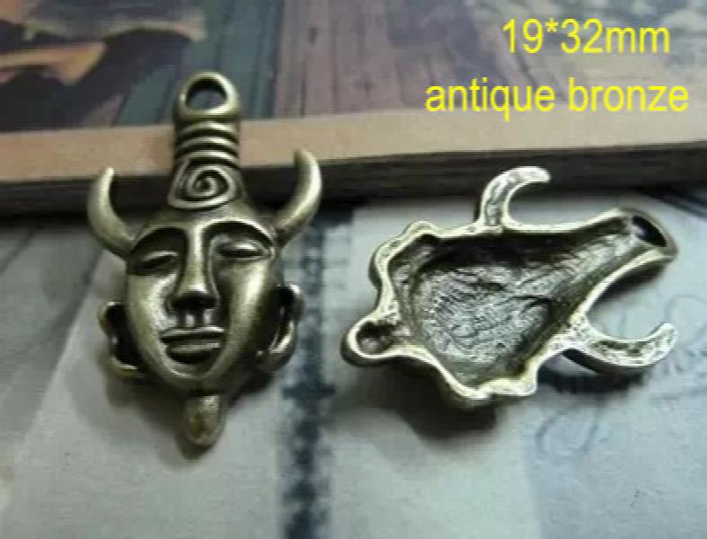 30 pcs Antique Bronze Avatar-Supernatural Charm Pendant