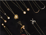 925 Silver Bow 14k Note Pearl Necklace Pendant