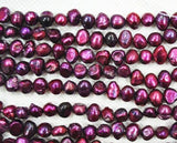 Fuchsia Baroque Freshwater Pearls Loose Beads, 14inches
